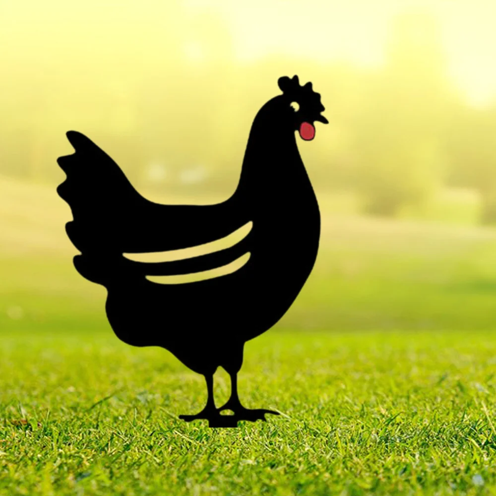 

Chicken Yard Art Outdoor Garden Backyard Lawn Stakes