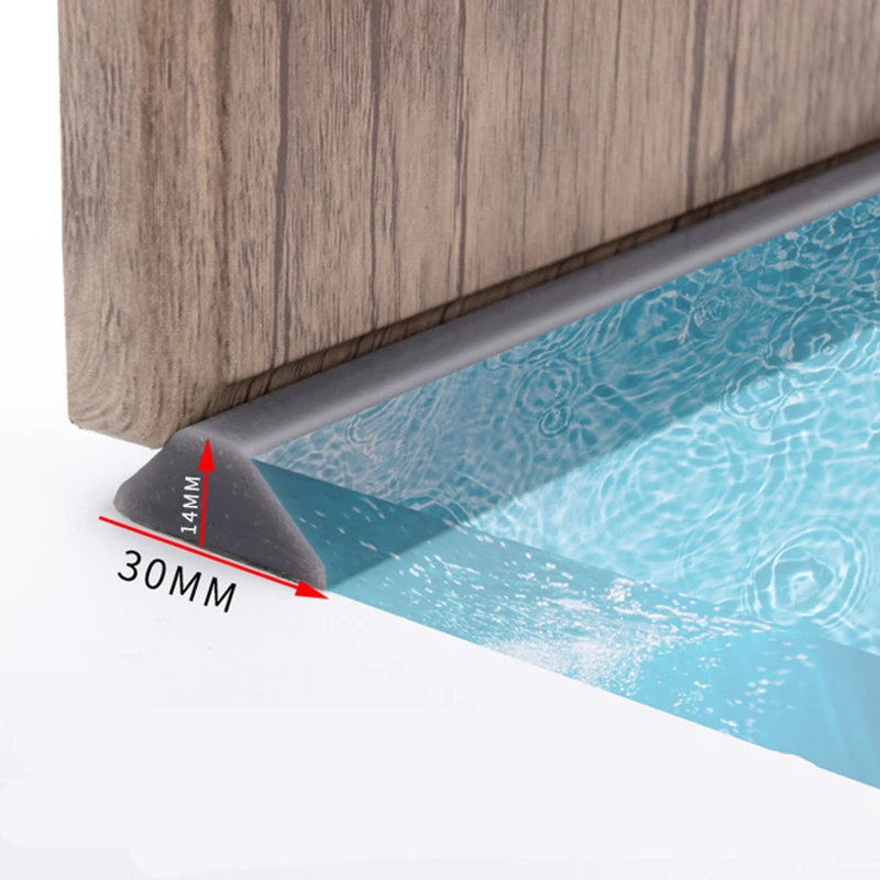 

1M Silicone Door Bottom Sealing Strip for Bathroom Water Blocking Stopper Shower Dam Flood Barrier SEC88