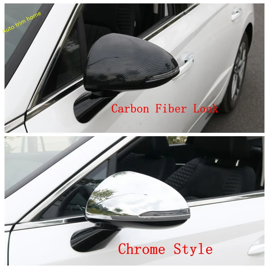 

Door Wing Case Rearview Mirror Cover Trim For Hyundai Sonata 10th 2020 2021 Auto Accessories ABS Chrome / Carbon Fiber Look