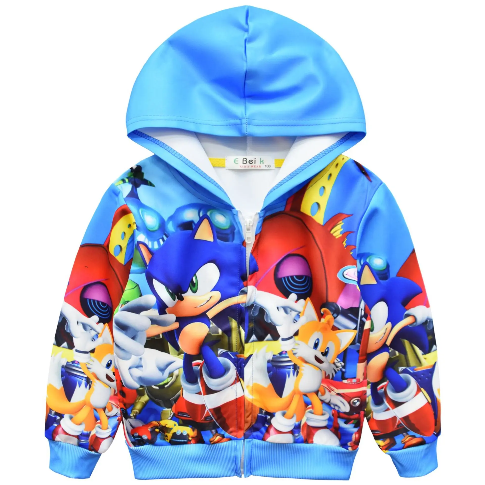 

2021 Sonic New Spring Autumn Hedgehog Girls Boys Coat Baby Kids Cartoon Hooded Outwear Baby Kids Coats Jacket Clothing 2-8y