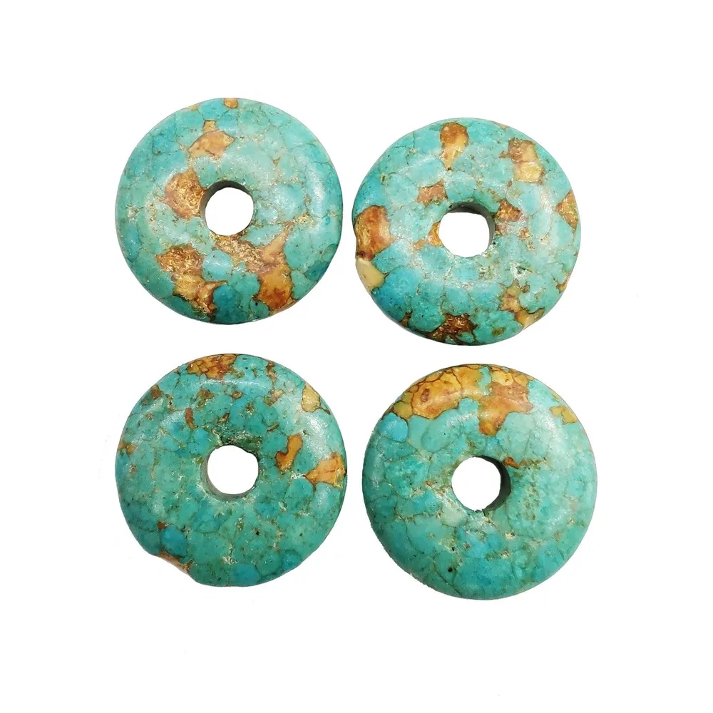 

Natural Stone Turquoise Safe Buckle 29x39mm Round Pendant Making DIY Bracelet Necklace Earring Jewelry Accessories