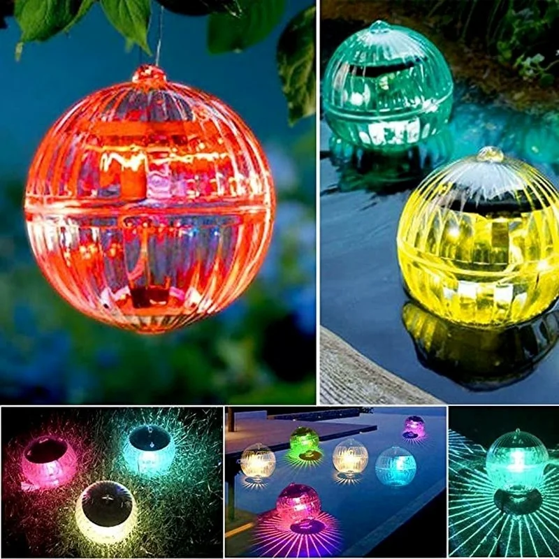 

Solar Swimming Floating Pool Lights Colorful Changing Waterproof Floating Light Hanging Ball Night Light Decoration Garden Pond