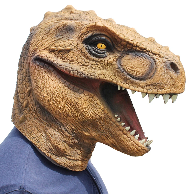dinosaur Tyrannosaurus Rex Funny Latex Unisex Movie Cosplay Anime costume Prop Adult Animal Party Mask for Halloween | Тематическая