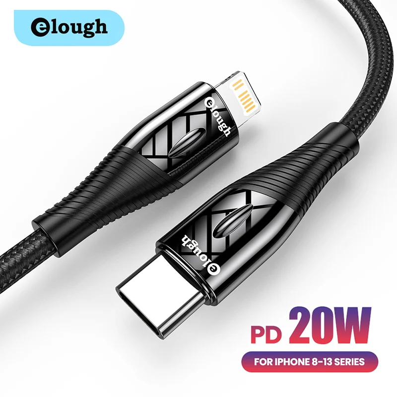 

Elough USB C Cable PD 20W Fast Charging Type C Cable for iPhone 13 Pro Max 13 12 11 MacBook iPad USB C Type C Clipping Data Cord