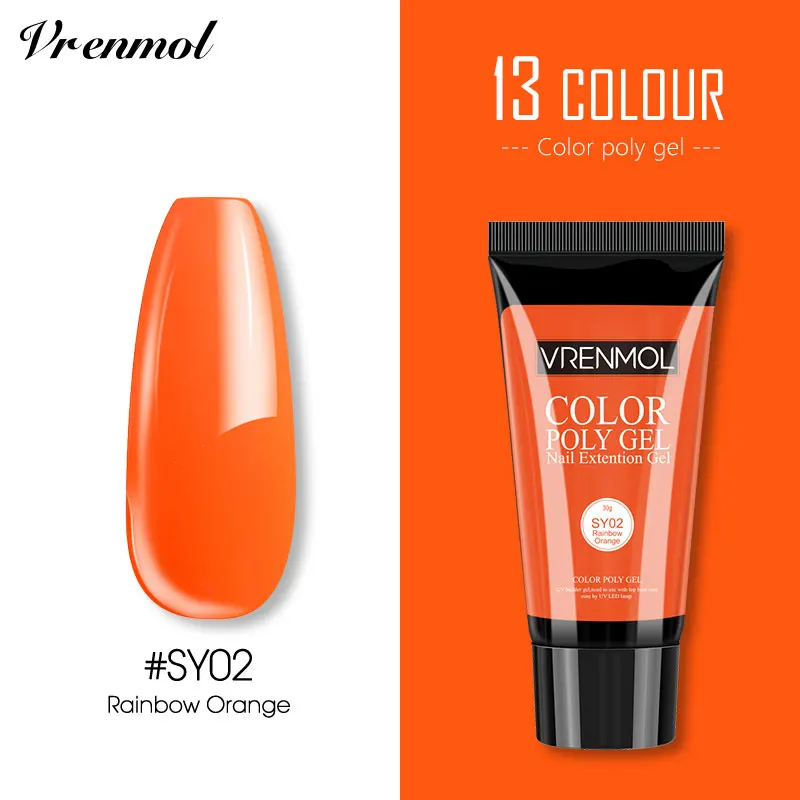 30ml SY02 Vrenmol Poly гель Semic Перманентный не чистый лак верхнее Базовое покрытие гель лак верхнее покрытие Базовое покрытие основа прозрачный гель лак - Цвет: 30ml SY02