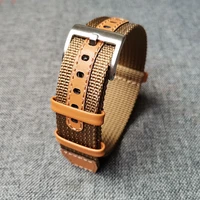 18mm 20mm 22mm woven nylongenuine leather nato strap watch band men replacement bracelet accessories for hamiltonrolexseiko