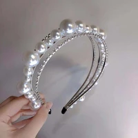 2021 big pearl crystal headband ins fashion girls hairband for party gem hair band luxury headbands hair accessories
