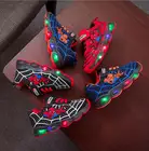 Новые светящиеся Детские кроссовки с мультяшным рисунком Disney, брендовая сетчатая обувь для мальчиков, детская повседневная обувь со светодиодной подсветкой
