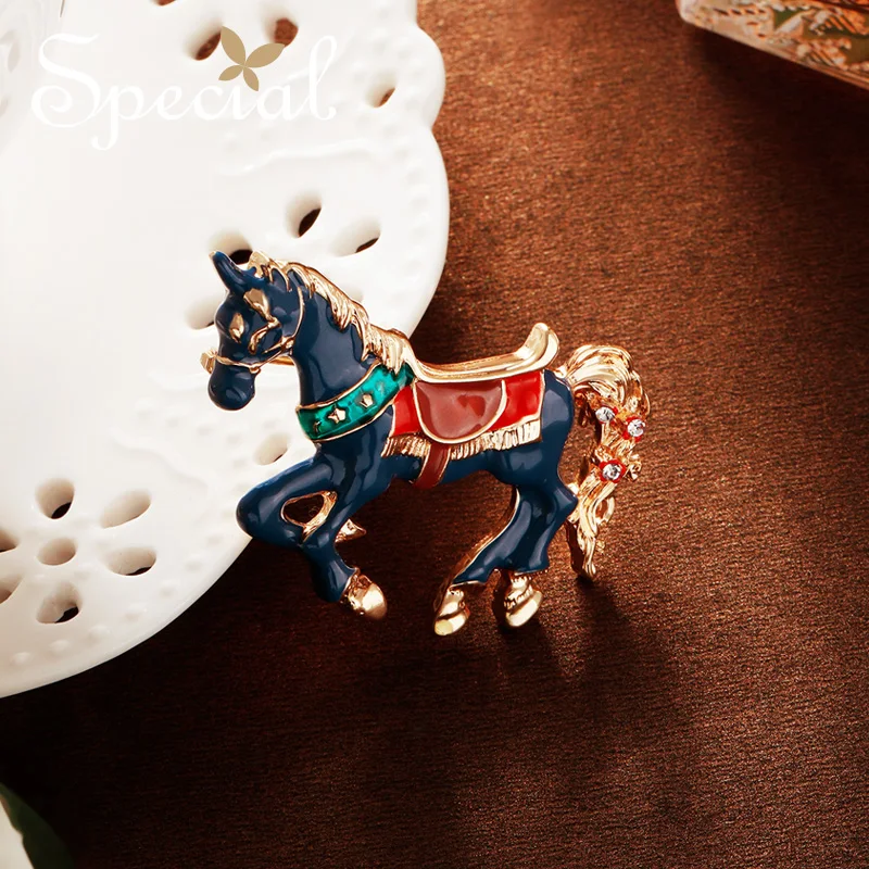 Special New Fashion Enamel Brooches Pin Lovely Horse Brooch Bouquet Animal Wedding Jewelry 2021 Gifts for Women S1727B | Украшения и