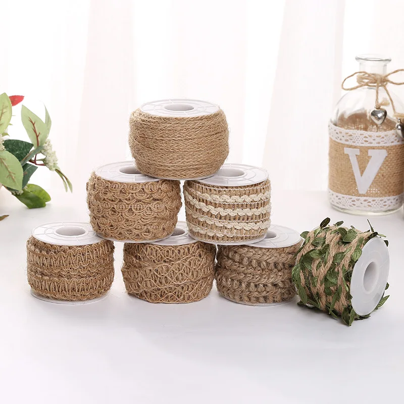 Новый Винтажный белый цветочный кружевной джутовый льняной аксессуар для