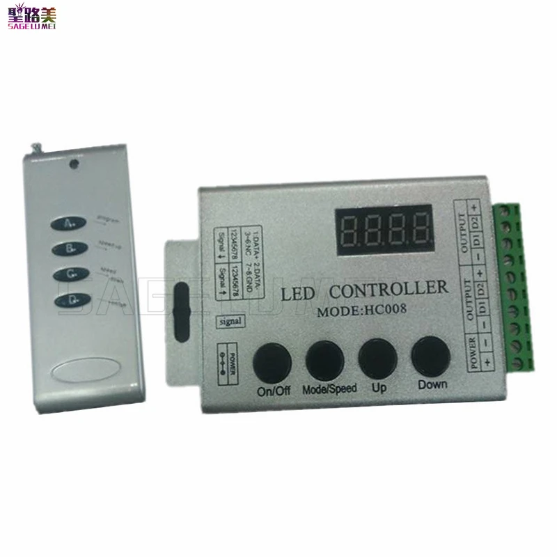 DC 5V 12V 24V 4Keys HC008 programmable rgb led pixel controller 133 effect modes for ws2812 ws2811 2801 LED Strip Light Tape | Освещение