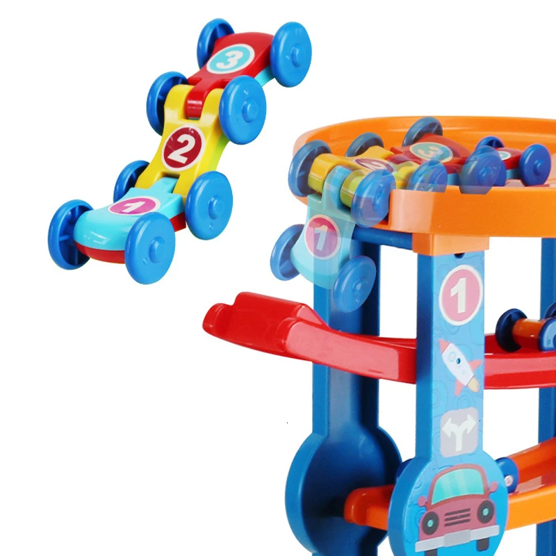 7 слойная гоночная трасса с 6 Мини инерционными машинками раздвижные игрушки для