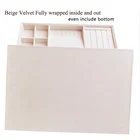 Органайзер для ювелирных изделий, бархатный, бежевый