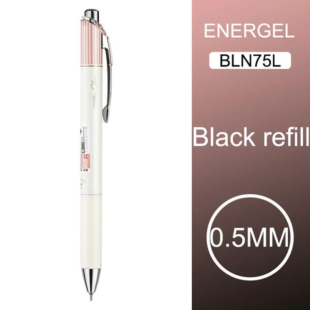 black refill 1 шт гелевая ручка быстросохнущая BLN75L Kawaii полосатая ручка Студенческая ручка для записи экзамена специализированные Канцтовары 0,5 мм - Color: black refill