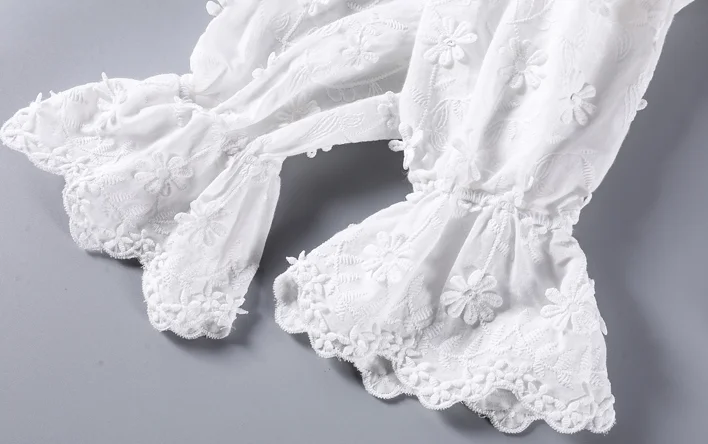 

Elegant long sleeve white shirt korean 2021 fashion casual clothing women tops bow stitching lady blouse