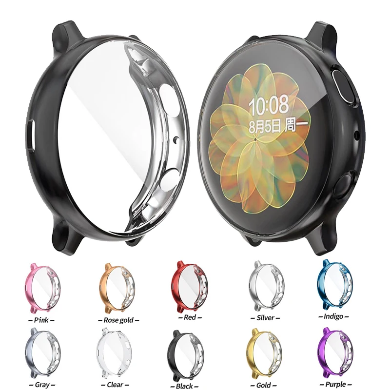 Защитный чехол для samsung galaxy watch active 2, силиконовый чехол для HD Watch, защитная крышка на весь экран, активная 40 мм, 44 мм