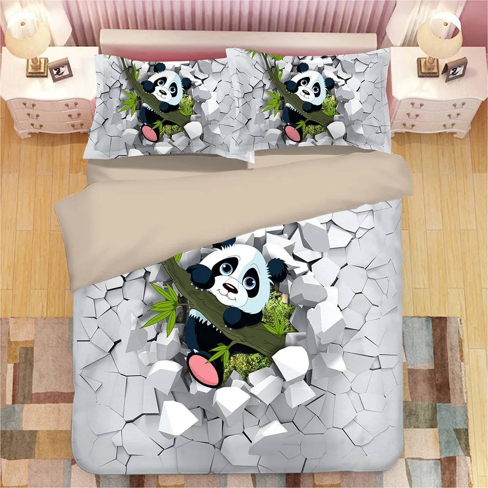 

3D Panda Print Bedding Set Duvet Covers Pillowcases One Piece Comforter Bedding Sets Bedclothes Bed Linen (Not sheets) 01