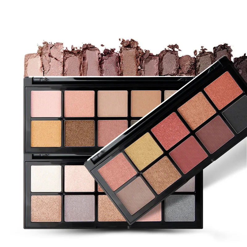 Палитра теней для век 10 цветов матовые мерцающие нюдовые тени косметика