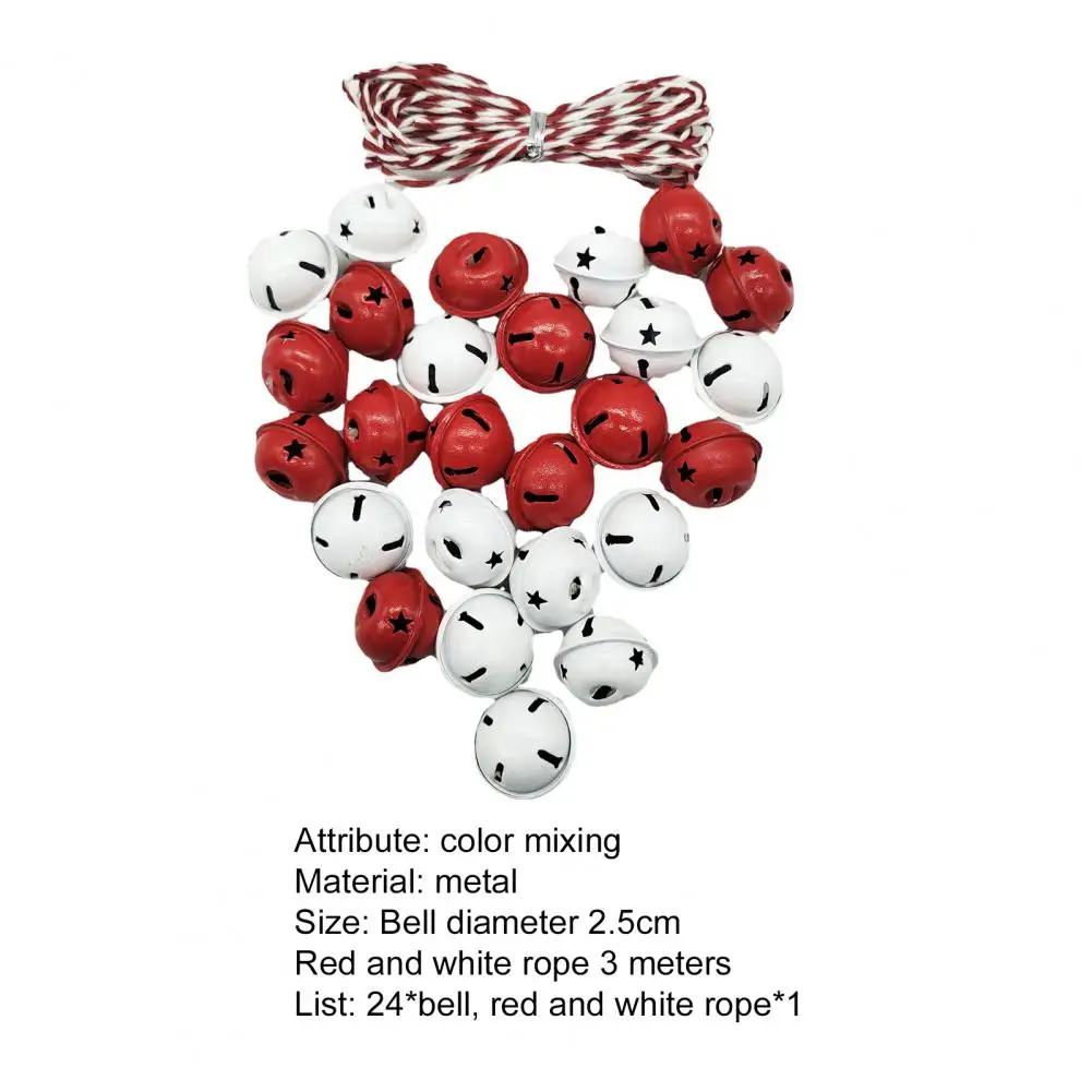 

1 Set Lightweight Christmas Bells Eco-friendly Eye-catching Metal Christmas Bells Ornaments with High Toughness Rope for Home