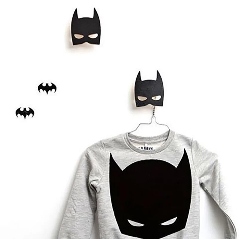 

Nordic Style Solid Wood Hook Children's Room Decorative Wall Hook Batman Star Rocket Lightning Christmas Tree