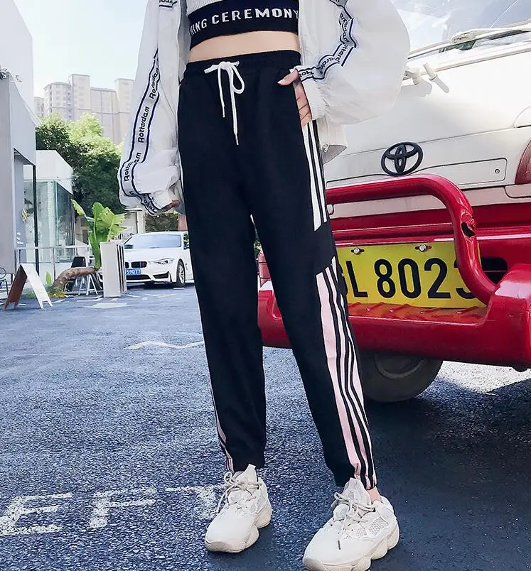 Осенние женские брюки японские Kawaii Harajuku Ulzzang повседневные свободные Ins Harlan повседневные брюки женская одежда для женщин