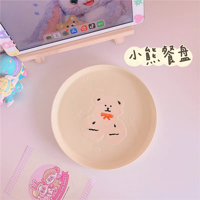 1 шт. симпатичная керамическая обеденная тарелка 4 дюйма медведь мультфильм