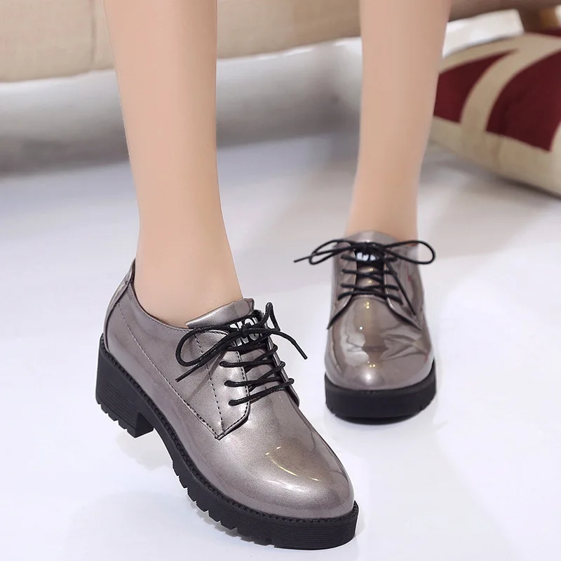 Женские туфли на толстой плоской платформе дизайнерская повседневная обувь