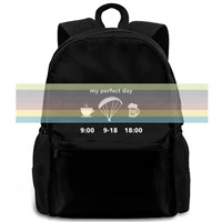 my perfect day evolution of paragliding camiseta women men backpack laptop travel school adult student