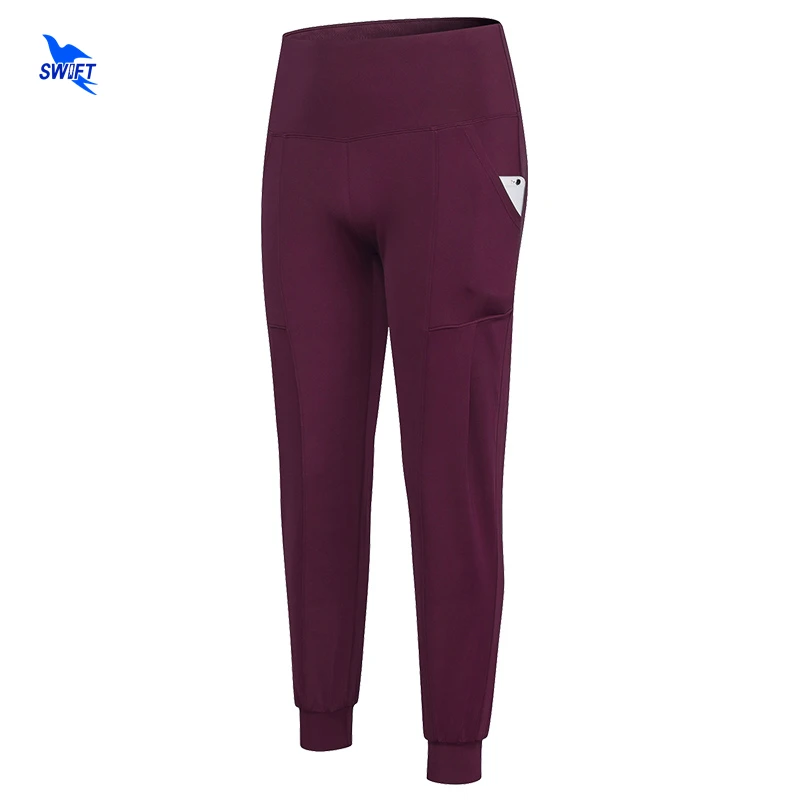 

Customize Logo Women Stretch Yoga Pants Solid High Waist Running Leggings Quick Dry Dancing Fitness Sports Slim Fit Trousers