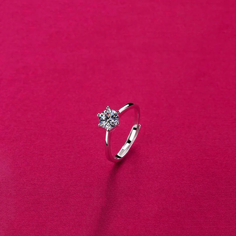 Обручальные кольца с шестью когтями из циркона для женщин изменяемое кольцо