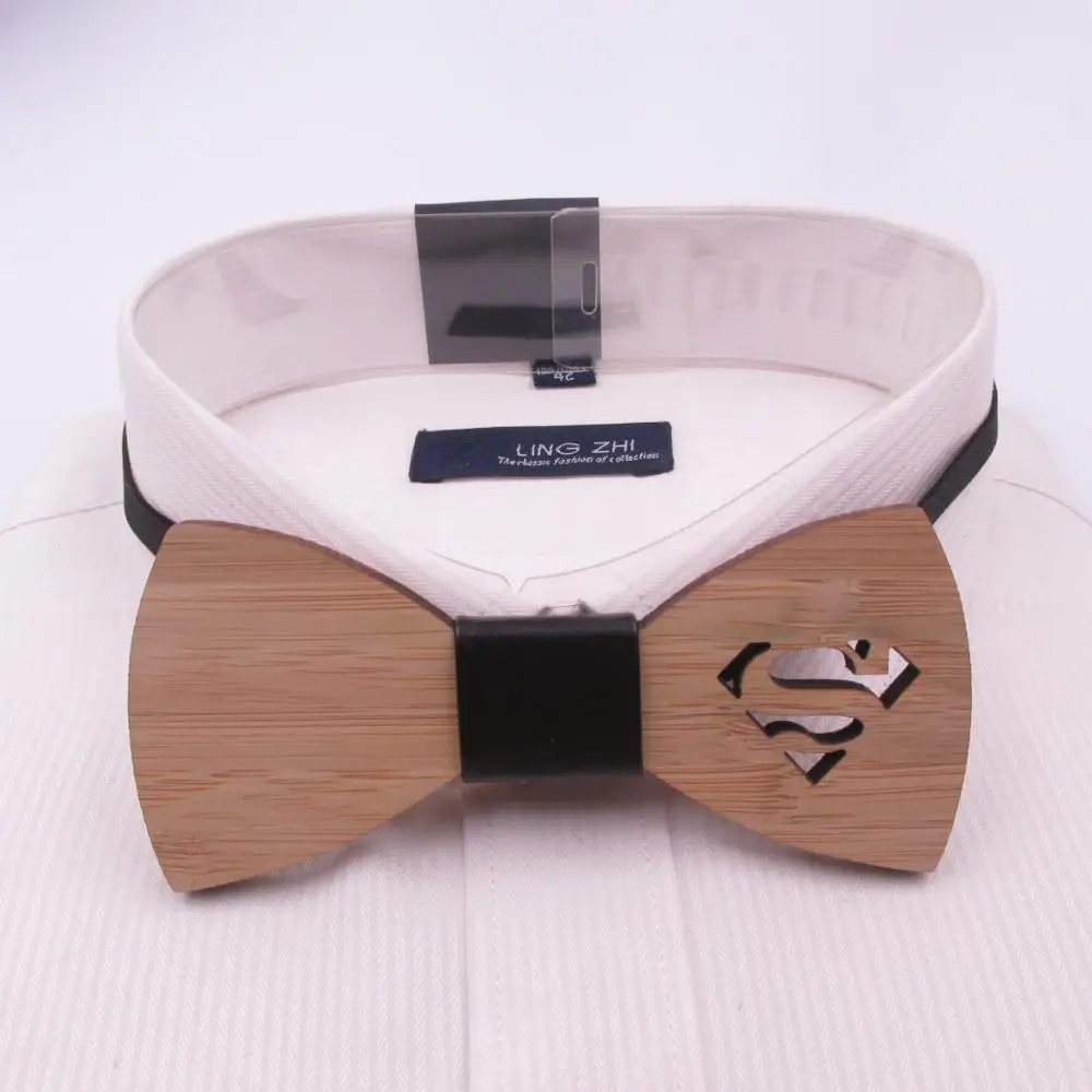 Деревянный модный галстук-бабочка летучая мышь мужские аксессуары Суперстиль