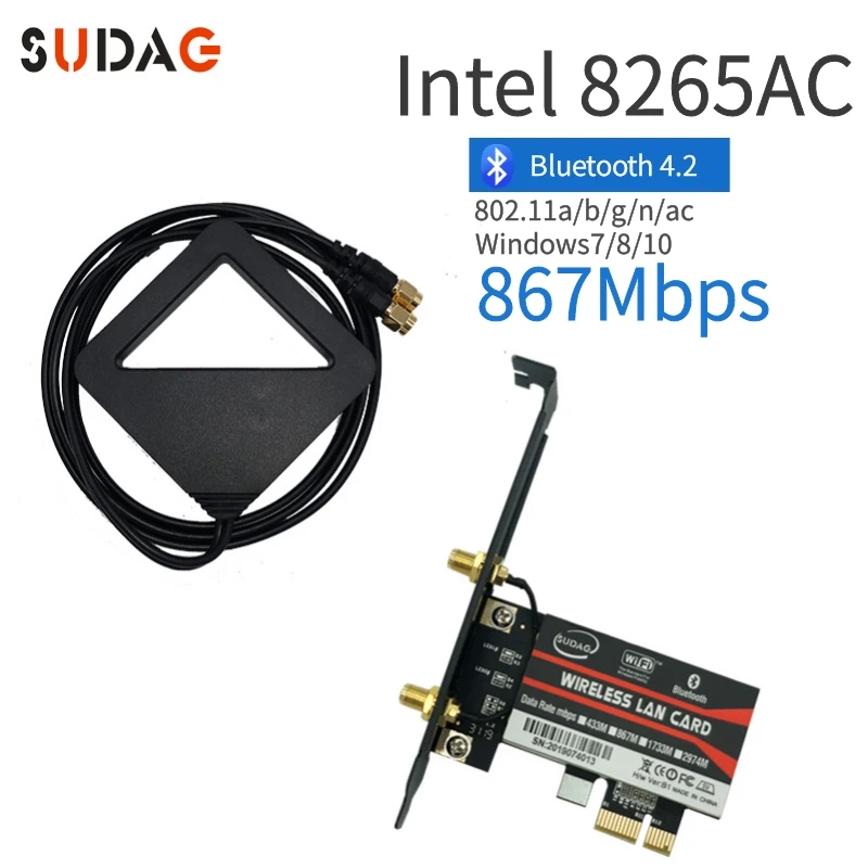 Двухдиапазонный 2,4G/5 ГГц wifi беспроводной Bluetooth для Intel 8265NGW беспроводной-AC 8265 NGFF 802.11ac 867 Мбит/с 2x2 MU-MIMO wifi BT 4,2 карта