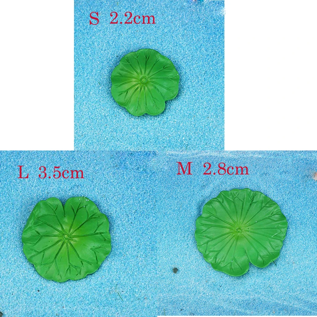 Милые миниатюрные рыбки листья лотоса 2 шт. украшения для аквариума полимерные
