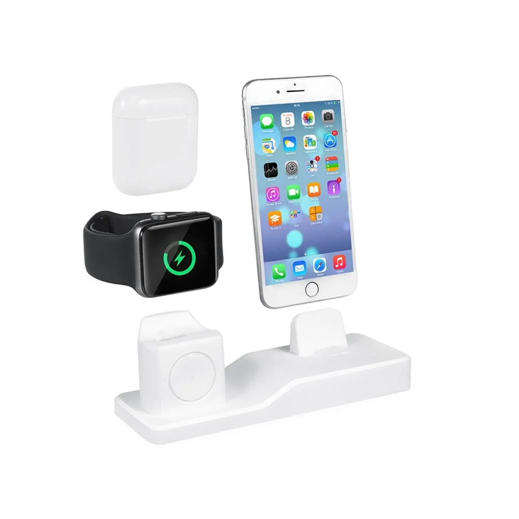 Подставка для зарядки док станции Carprie iPhone 11/Pro Max iWatch 1/2/4/5 Airpods 1/2th L|Подставки и