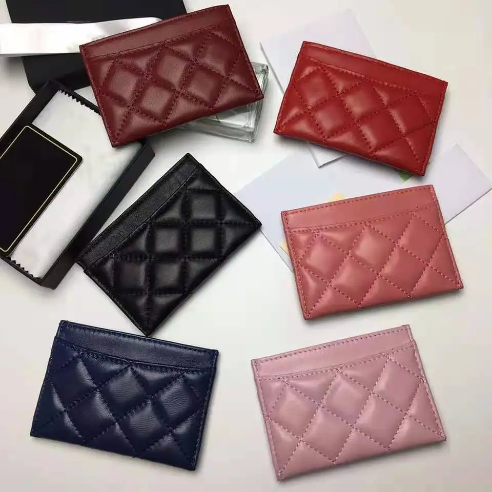 

Luxury Top Quality Genuine Leather Card Holder With LOGO ID Credit Card Wallet Coin Purse AAA