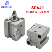 sda sda40 airtac type stroke 510x15 20 25 30 100 mm air pneumatic cylinder double acting compact cylinder female male thread