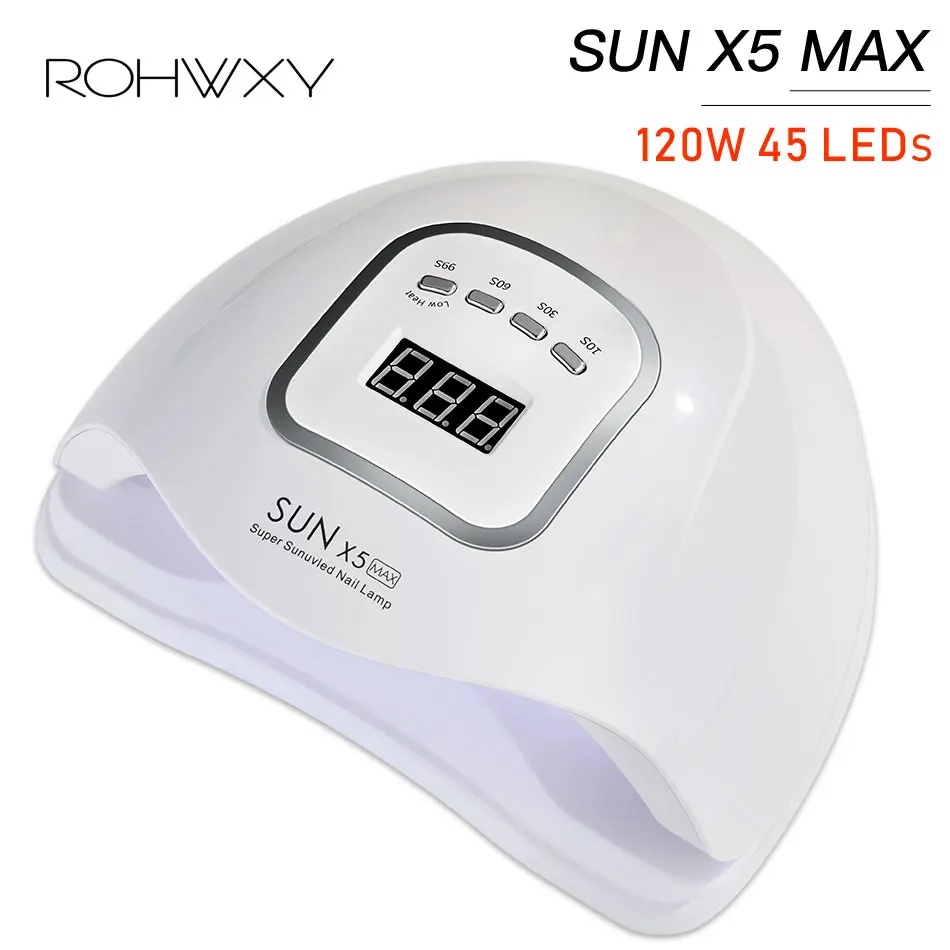 ROHWXY Sun X5 MAX 80 Вт гель-лампа для ногтей сушилка всех гель-лаков УФ светодиодный лед