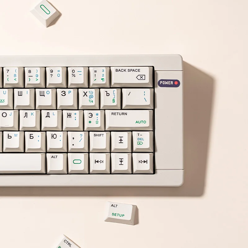 Термосублимация PBT keycap 6001 кремово-белый русский механическая клавиатура FAMOUSKBD |