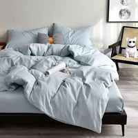 bedding set solid color single double king size quilt cover set high quality skin friendly fabric duvet cover set