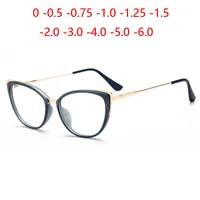 anti blue light cat eye prescription spectacle women myopia lens photochromic glasses diopter 0 0 5 0 75 1 0 2 0 to 6 0