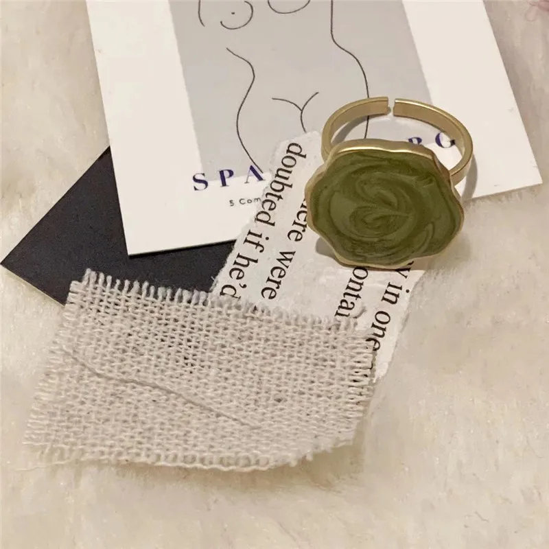 Женское эмалированное кольцо AOMU регулируемое неправильной формы в корейском