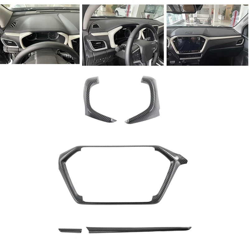 

5Pcs Car Central Control Dashboard Trim Cover Central Control Navigation Panel Decoration for Isuzu D-Max 2019-2022