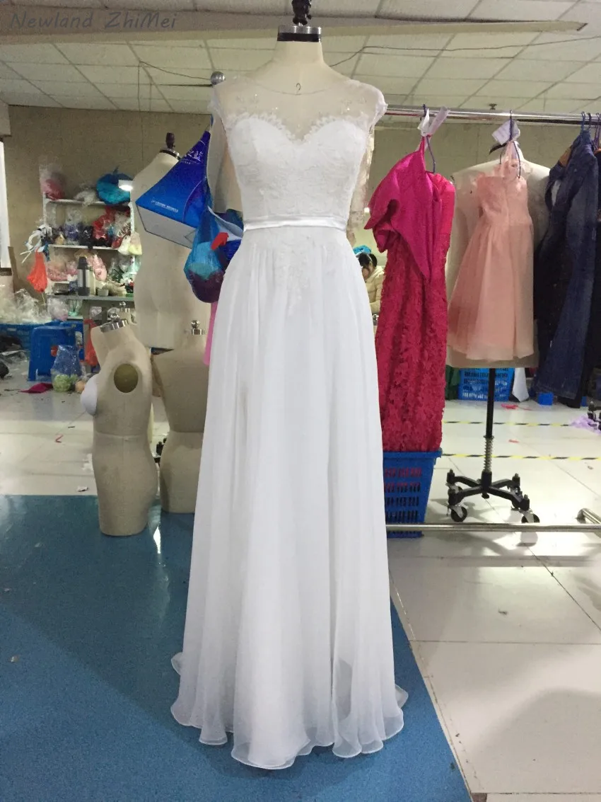 Vintage Boho Wedding Dresses Elegant Sexy Front Side Slit A Line Long Backless Chiffon Bride Dress robe de mariee