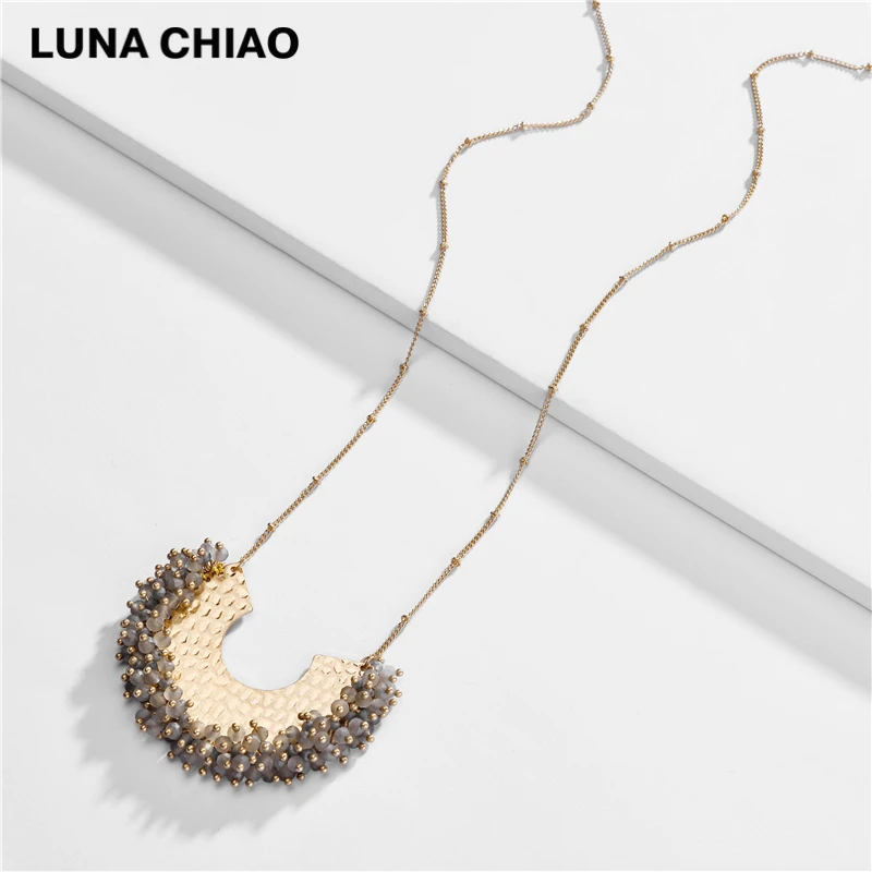 LUNA CHIAO Осень зима 2020 Трендовое новое ожерелье с кристаллами в форме полумесяца