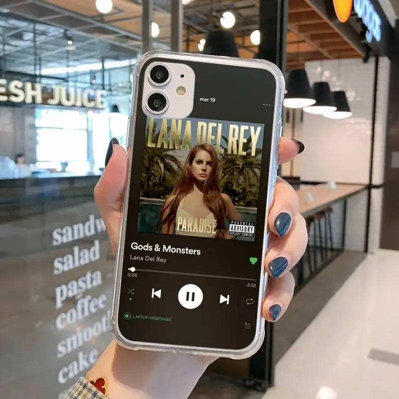

Lana Del Rey music player Album Phone Case Transparent for iPhone 11 12 mini pro XS MAX 8 7 6 6S Plus X 5S SE 2020 XR