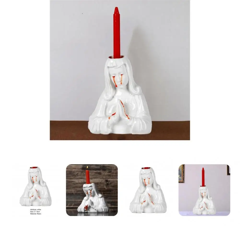 

Candle Base Chic Lightweight Artistic Virgin Mary Figurines Columnar Candles Stand for Gifts Candle Stand Candle Holder