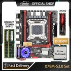 JINGSHA X79 материнская плата Combos E5 2650 V2 процессор 2 шт. 8 Гб 1333 ECC память NVME 128 ГБ M.2 с комплектом охладителя