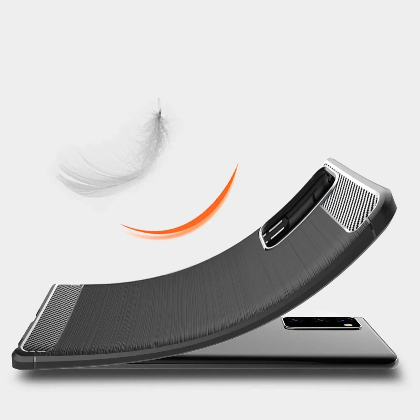 TIPS TODOPHONESTORE case compatible with XIAOMI-MI-10T / MI-10T-PRO silicone gel tpu case texture carbon fiber Black