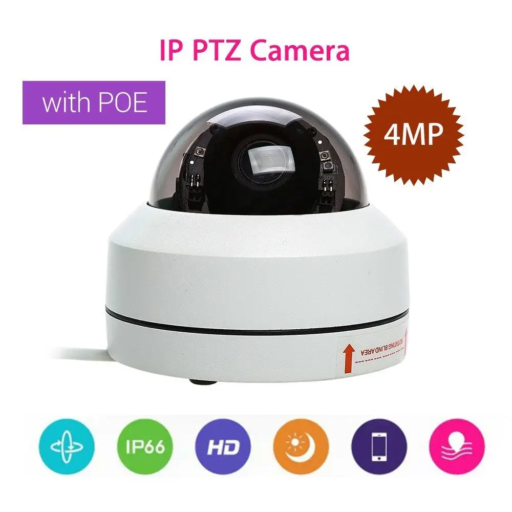 Скоростная купольная PTZ IP-камера PoE миниатюрная панорама 5 Мп H.265 ONVIF камера