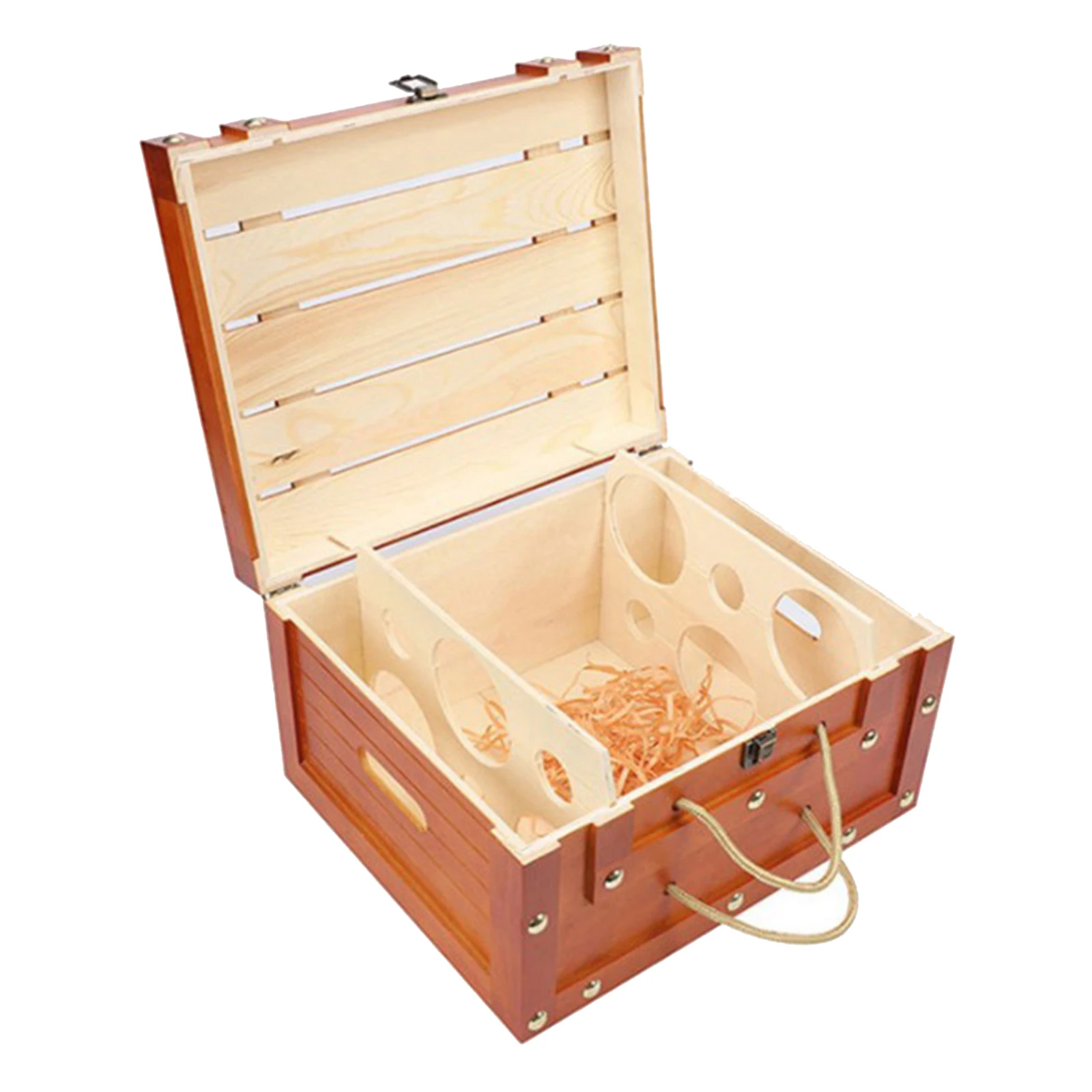 

Wooden Red Wine Box Gift Wine Carrier General Purpose For 6 Bottles Art